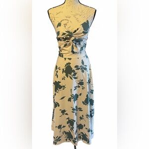 Source Unknown Green Floral Midi Dress